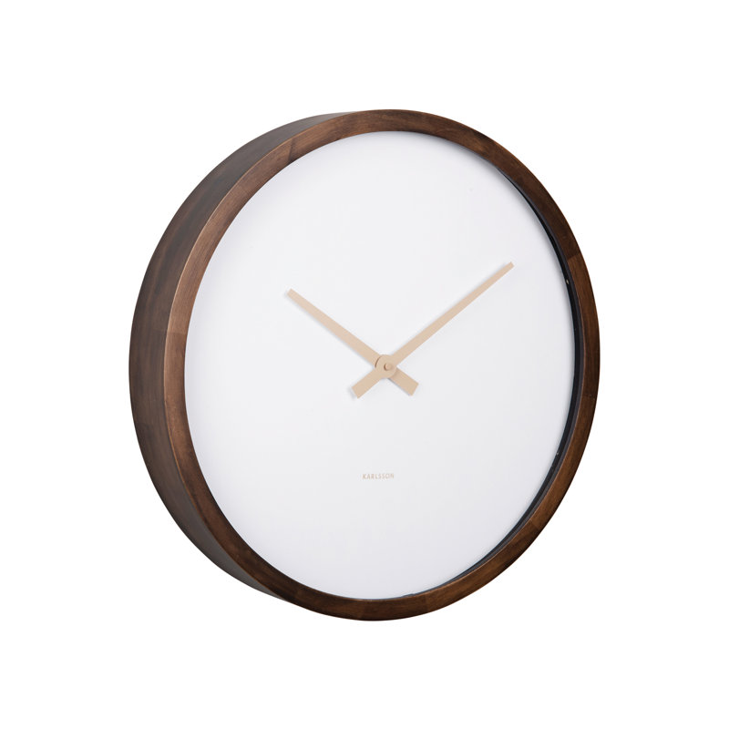 Analogue Quartz Movement / Crystal Tabletop Clock in Dark Brown Wood