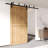 Ceiling Mount Black Rustic Classic Design Non-Bypass Single Track One Door Hardware Kit (Door Not Included)-84464251