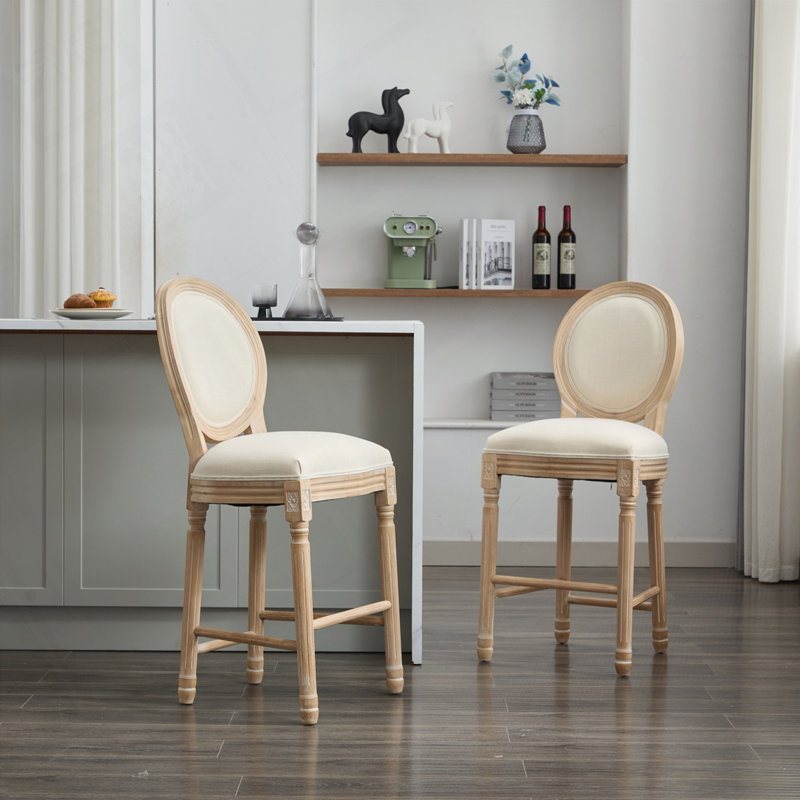 Tabourets de bar en bois massif, tabouret de cuisine rembourré