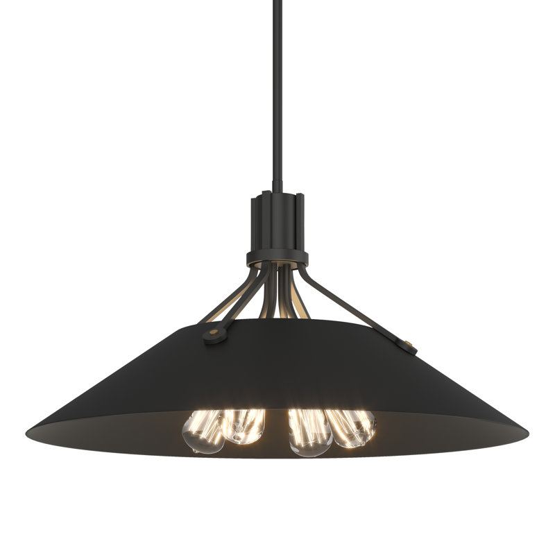 Henry 4 - Light Single Cone Pendant, Black, Black