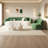 Simple curve two-colour sofa tea table combination