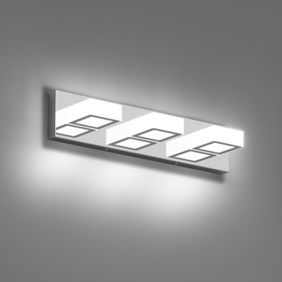 Modern Vanity Lights - LED Bathroom Light Fixture With Acrylic Shade For Mirror, Dimmable, Energy Saving, Hardwired Installation