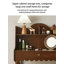 Coiffeuse vintage en bois avec tablette arrière surélevée et tablier festonné-1778332007