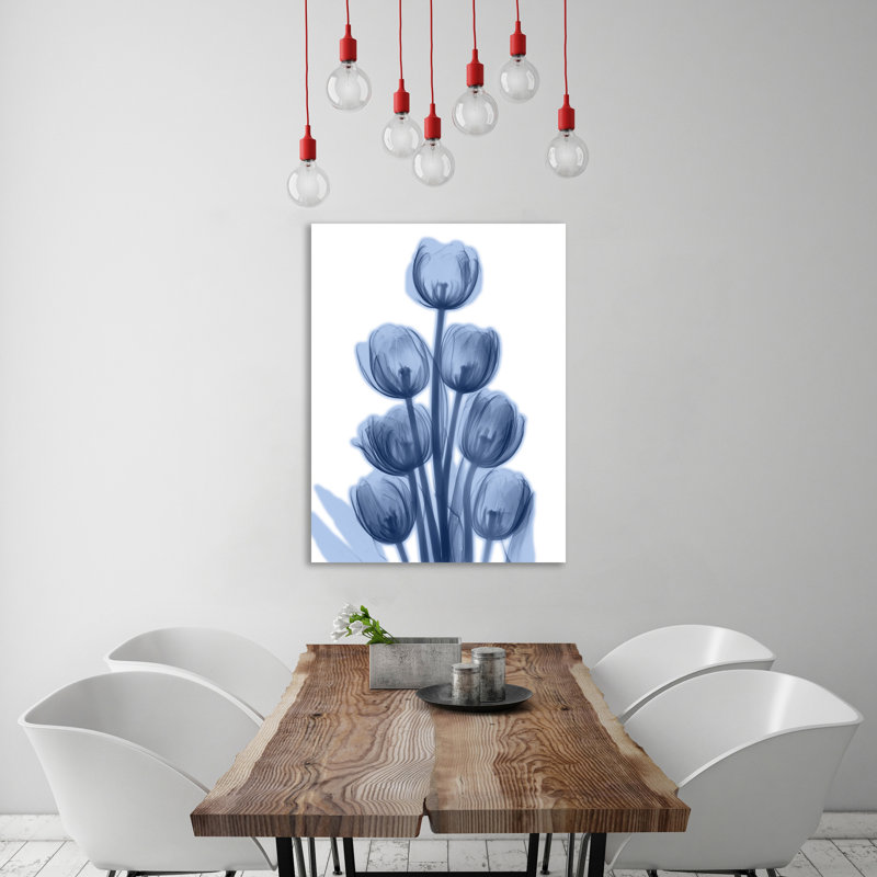 Indigo Spring Tulips - Wrapped Canvas Print, 102 cm H x 76 cm W