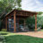 14' X 12' Solid Wood Patio Gazebo, Arcadia , Resistant Sloping Steel Roof , With One Curtain , Cedar Framed, Grill Gazebo