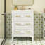 Ensemble de meuble-lavabo de 24 po avec lavabo en céramique, ensemble de meuble-lavabo simple autoportant avec 3 tiroirs, rangement pour salle de bain en bois massif-133526545-133526546
