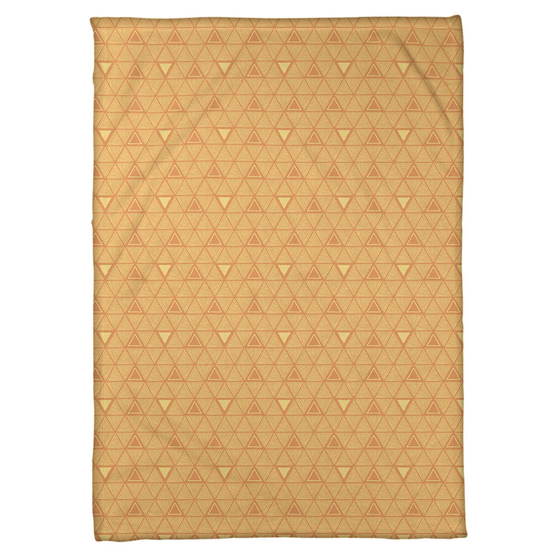 Couverture polairee triangles à la main, l 60 po x L 80 po, Orange / Jaune