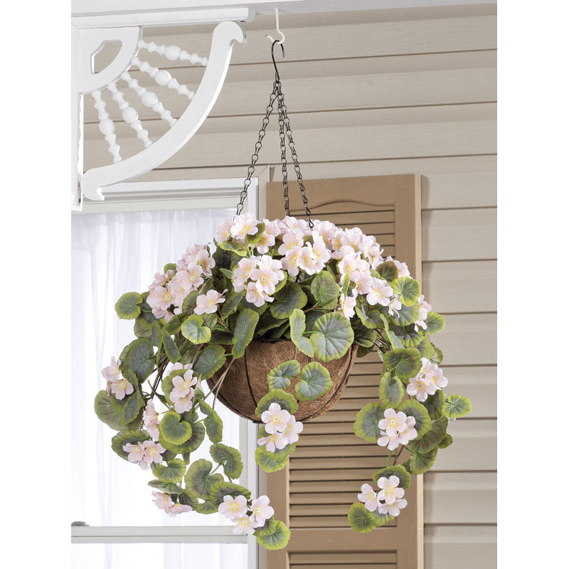 OakRidge Fully Assembled Geranium Hanging Basket, Pink