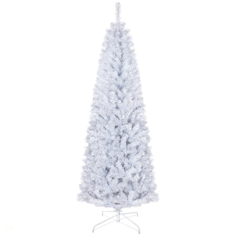 Arbre de Noël artificiel mince non éclairé 6 pi avec branches réalistes, 618 pointes, pour des espaces compacts et une installation facile, arbre de Noël