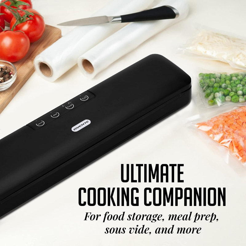 Compact Black Manual Vacuum Sealer Machine for Food Storage