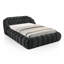 Lit de style oriental moderne capitonné en chenille capitonné / noir de style contemporain 1pc-315507585