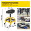 Tabouret roulant de garage, capacité de 300 lb, hauteur réglable de 24 po à 28,7 po