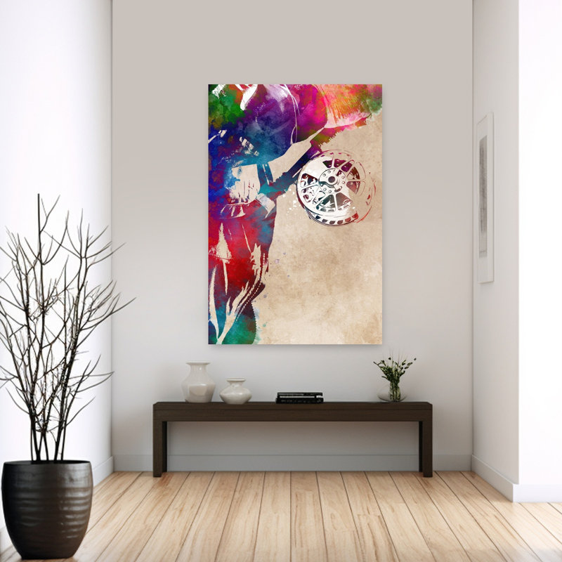 «Vibrant Discus Throw», art mural contemporain, 60" H x 40" W