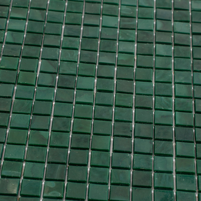 Carreau de mosaïque en verre vert pour mur et plancher de 11,6 po x 11,6 po Skosh (18,69 pieds carrés / caisse) (paquet de 20)