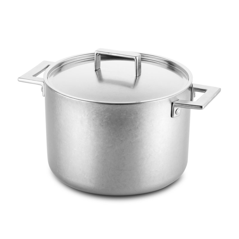 Casserole profonde avec couvercle en acier inoxydable étain Attiva, 7 pte