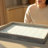 Decorative Serving Tray, Lattice Design, Blue And Gray Cement 13 Inch