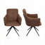 Ensemble de 2 chaises de bureau rembourrées pivotantes-1399643164