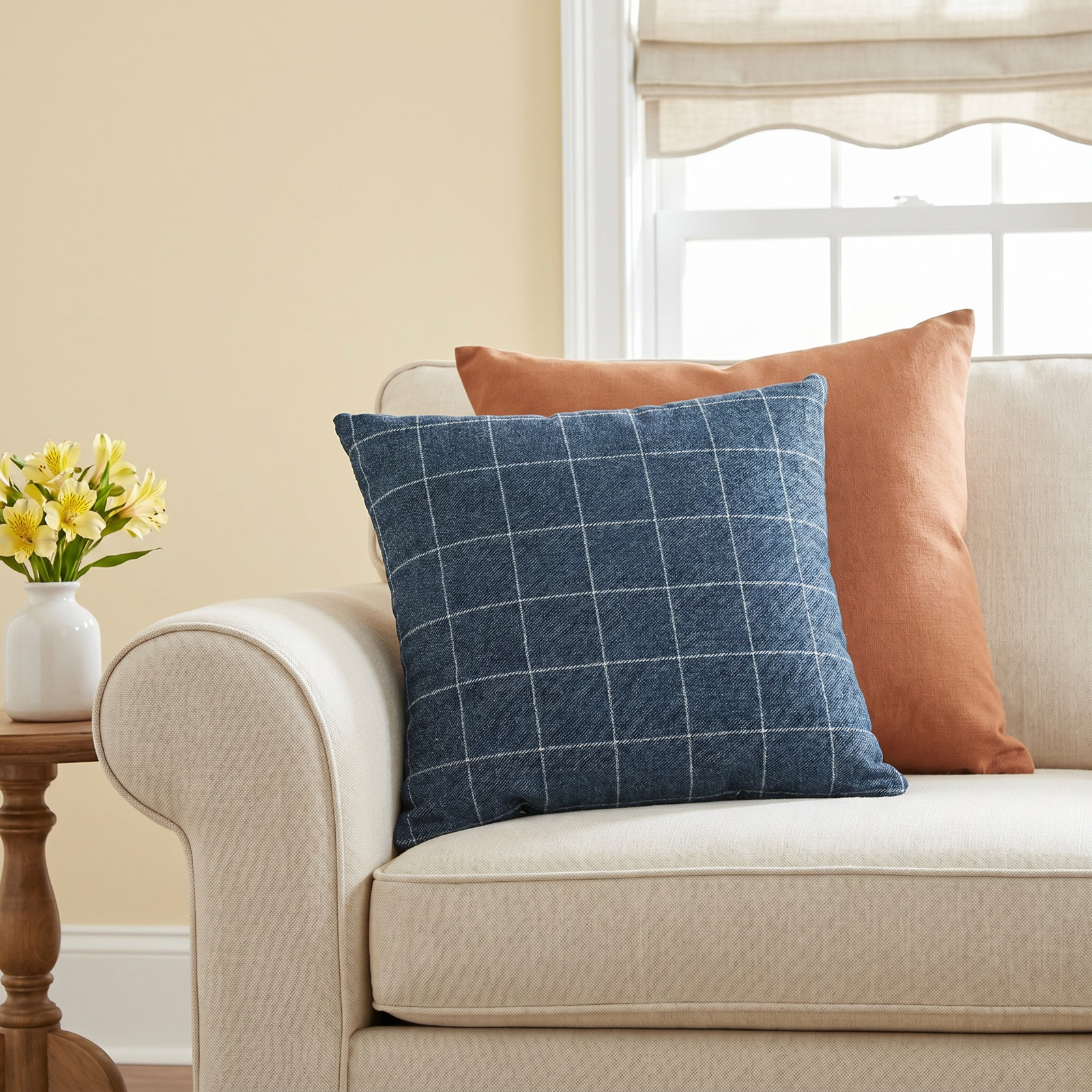 Iver 22" x 22" Cotton Pillow Cover, 18" x 18", Pillow Cover Only - No Insert