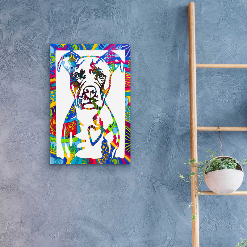 " Heart Pittie " by Dean Russo, 24" H x 16" W x 0.2" D