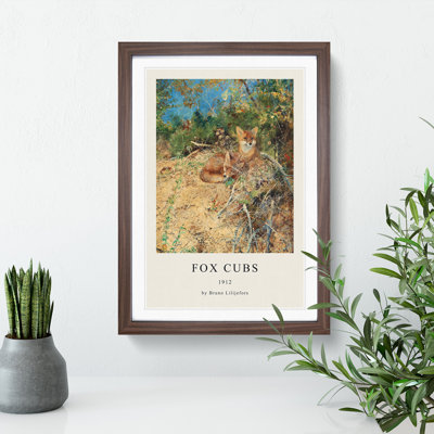Fox Cubs 1 Piece Single Picture Frame Wall Art