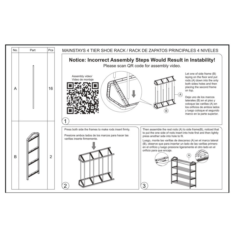 12 Pair Stackable Shoe Rack