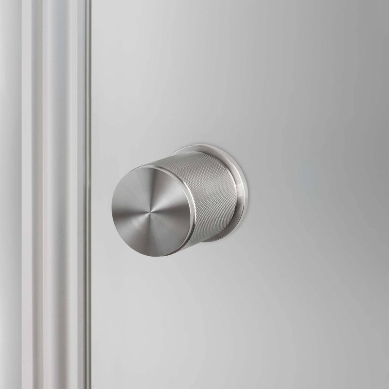 Cylindrical Knob with Round Rosette, Steel