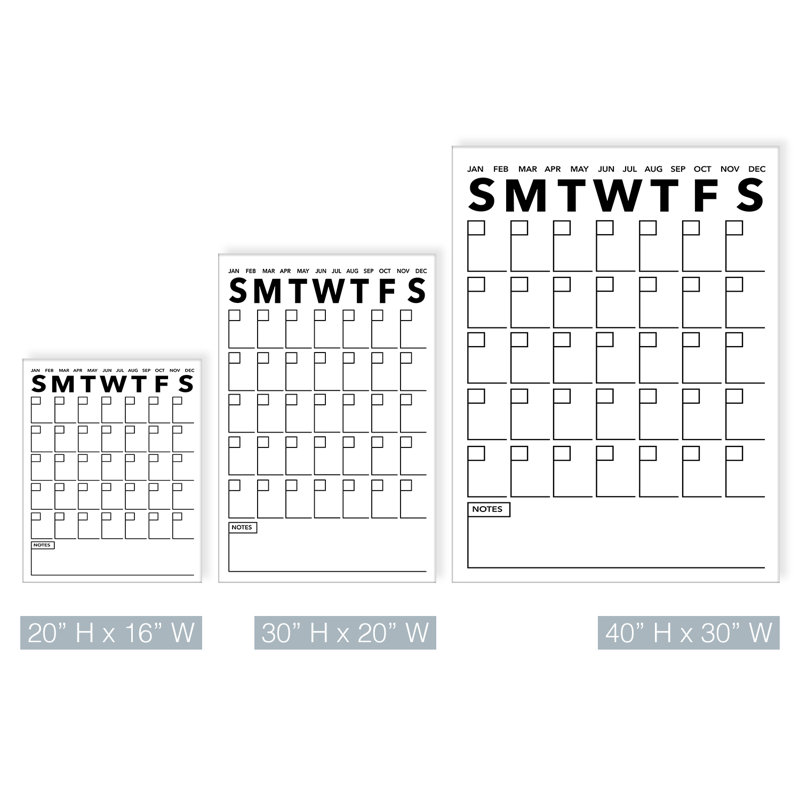 Plastic Dry Erase Board, 20" H x 16" W x 1.5" D