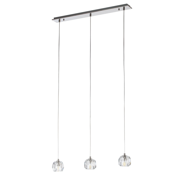 Minyard 3 - Light Kitchen Island Pendant, Brushed Nickel