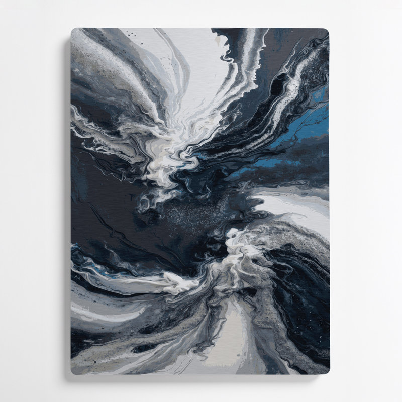 Art mural abstrait en métal gris 18, H 11 po x l 14 po