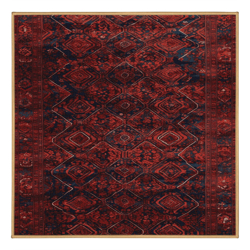 Tapis brun turc lavable à la machine, Carré 5 pi