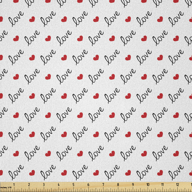 Bair Love Valentines Day Calligraphy Illustration Ornament Illustration Art Fabric