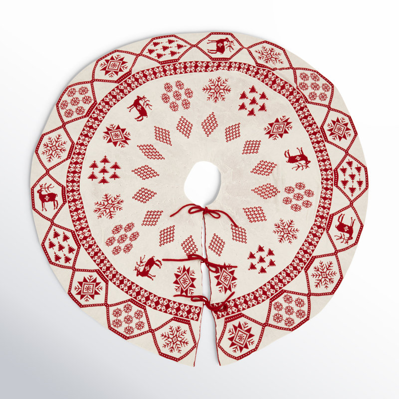 Jupe d'arbre en tricot bidirectionnelle festive, L 56 po