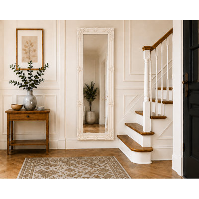 Frey Tall Solid Wood Framed Wall or Dressing Mirror