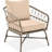 Patio Seating With Modern Earthy Design, Removable Cushions, Beige, Oval Wood Tabletop Oversized Areas, Beige , Table