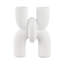 Vase poterie terre cuite sculpturale à double ouverture 15 po, décor contemporain blanc pour bureau à domicile, salon, chambre à coucher