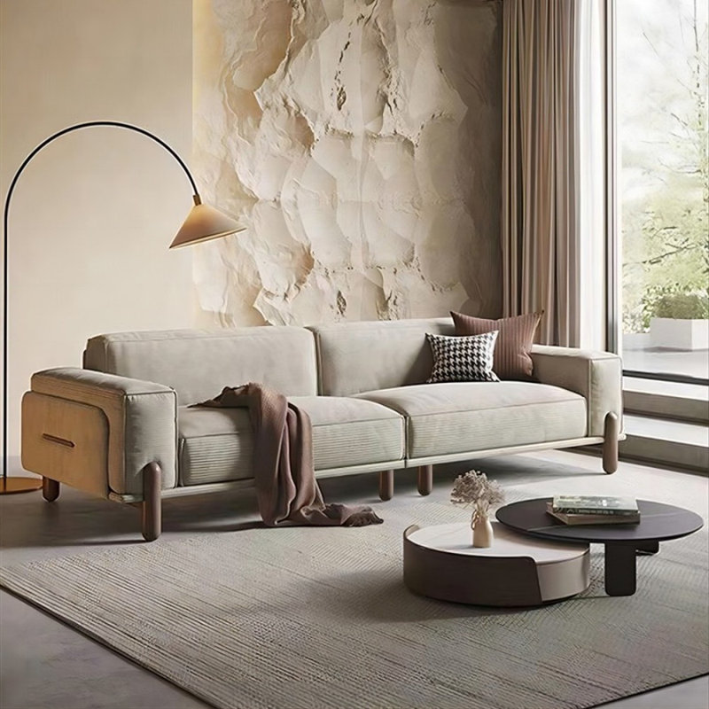 Coussin modulaire Apricot Corduro, 30.71" H x 110.24" W x 37.4" D, 4, Abricot