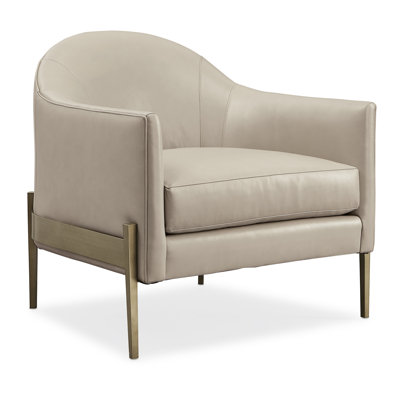 Modern Remix 30.5" Wide Tufted Genuine Leather Barrel Chair