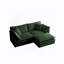 Canapé à deux places en chenille avec 1 repose-pieds, canapé modulaire en forme de L 2 places avec repose-pieds, causeuse avec repose-pieds pour petit espace de vie, chenille verte-1075323364