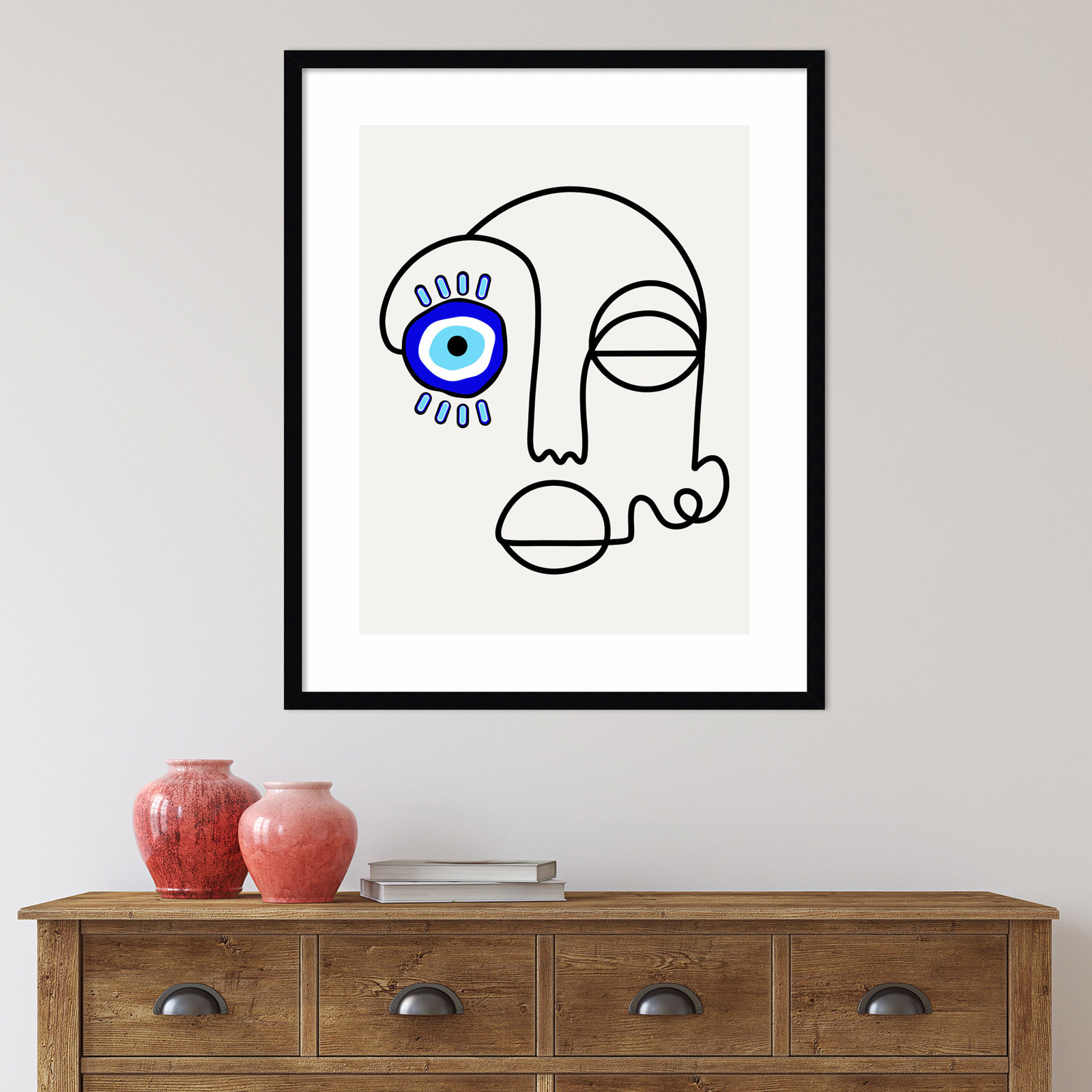 No Evil Allowed by Shatha Al Dafai, 41.38" H x 33.38" W x 0.875" D, Noir Black