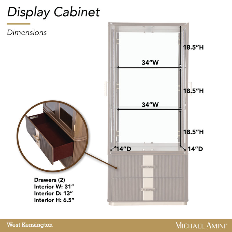 West Kensington Display Cabinet, Brown