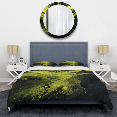 Ensemble de housse de couette Green Spiral Neon Fusion 4 - Abstract Collages