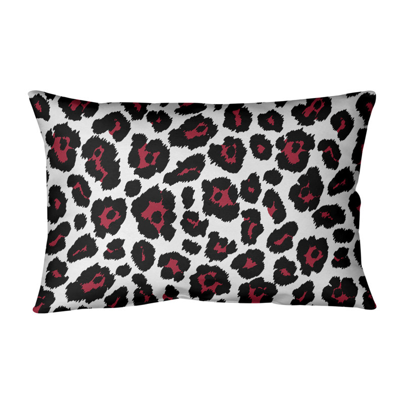 Animal Print Linen Reversible Pillow Cover, White/Black, Faux Suede