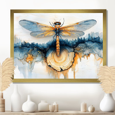 Art moderne, libellule turquoise, sérénade I