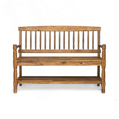 Modern Patio Bench With Back And Arm