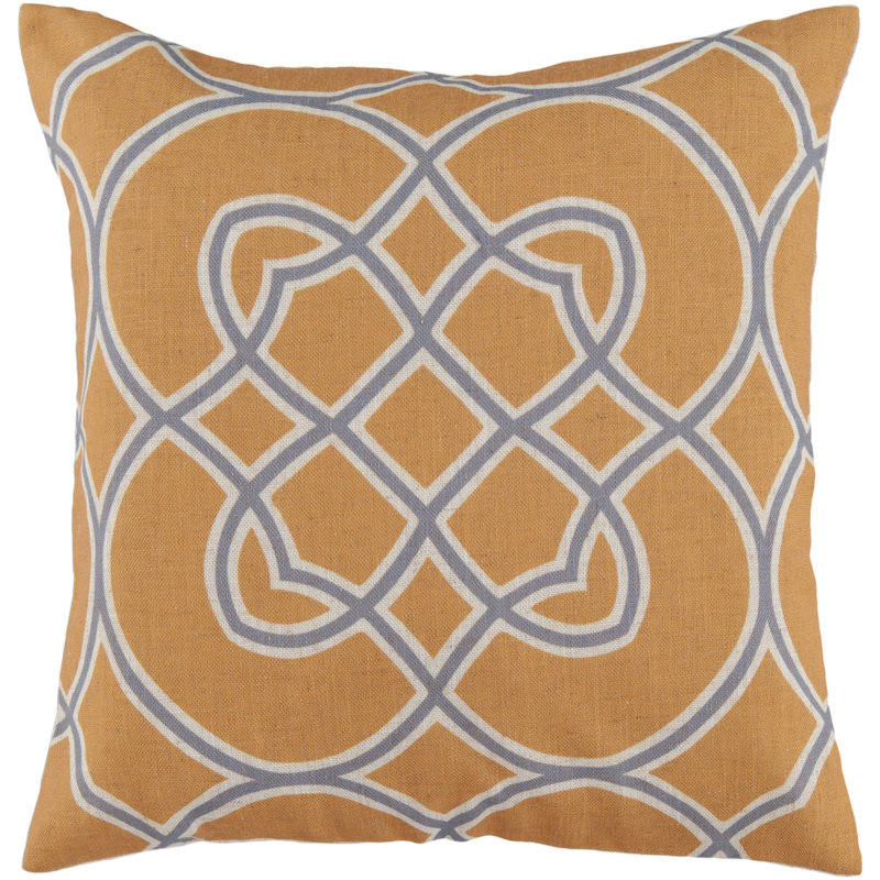 Geometric Pillow Cover, 22" H x 22" W x 0.25" D, Orange\Brown