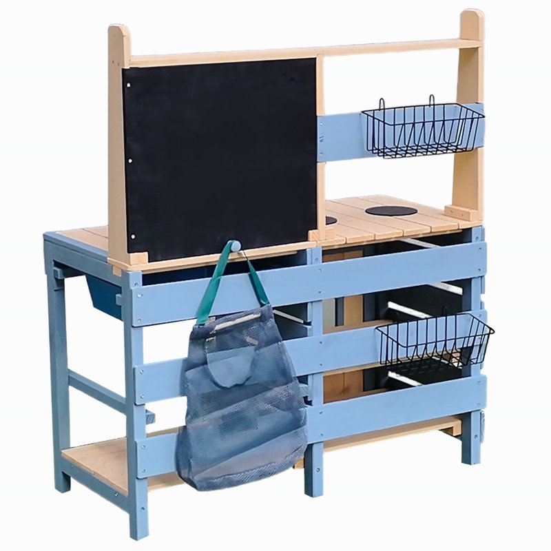 Thorhild Acorn Wooden Mud Kitchen Outdoor Cooking Playset for Kids
