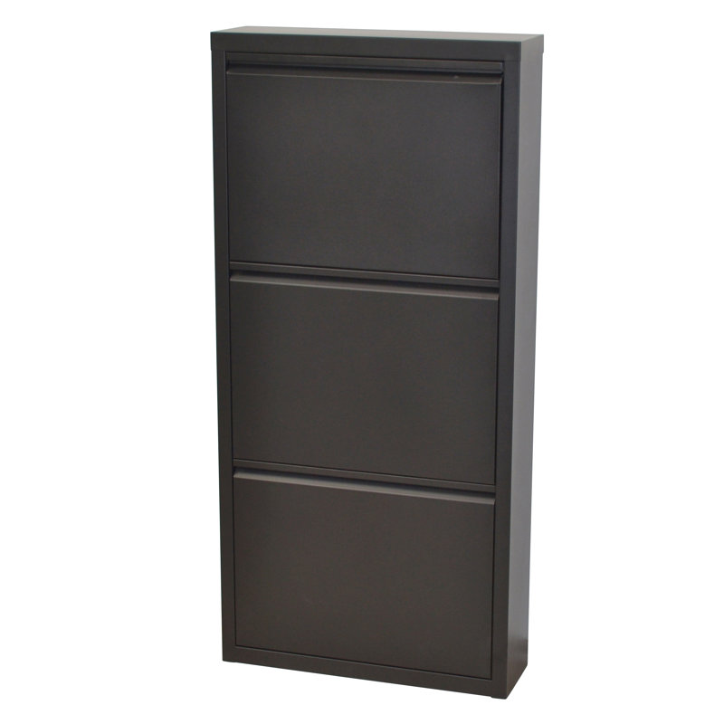 9 Pair Shoe Storage Cabinet, Black