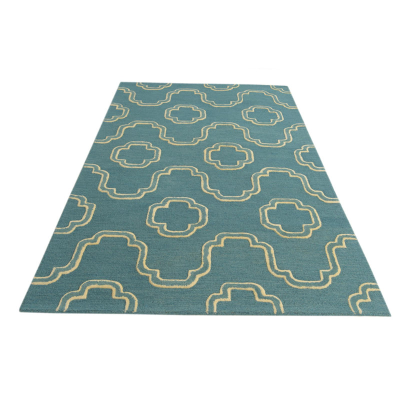 Tapis bleu sarcelle 5 x 8