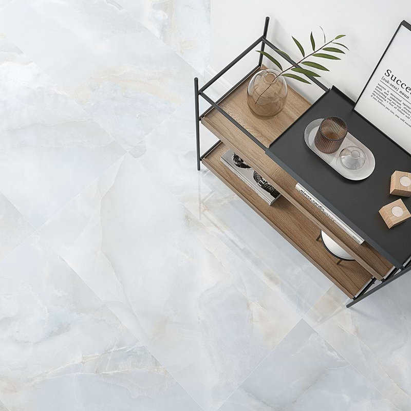 Jewel Onyx 24X48 Polished Porcelain Tile, Pearl