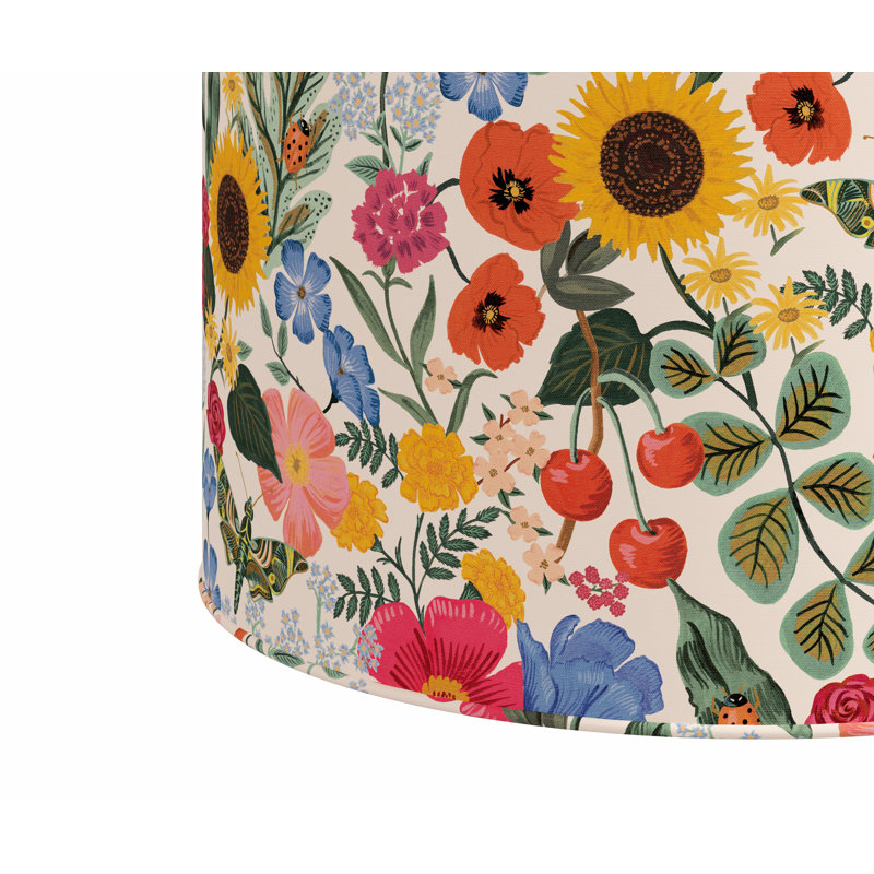 Round Ottoman, Rpc Blossom Blush Linen